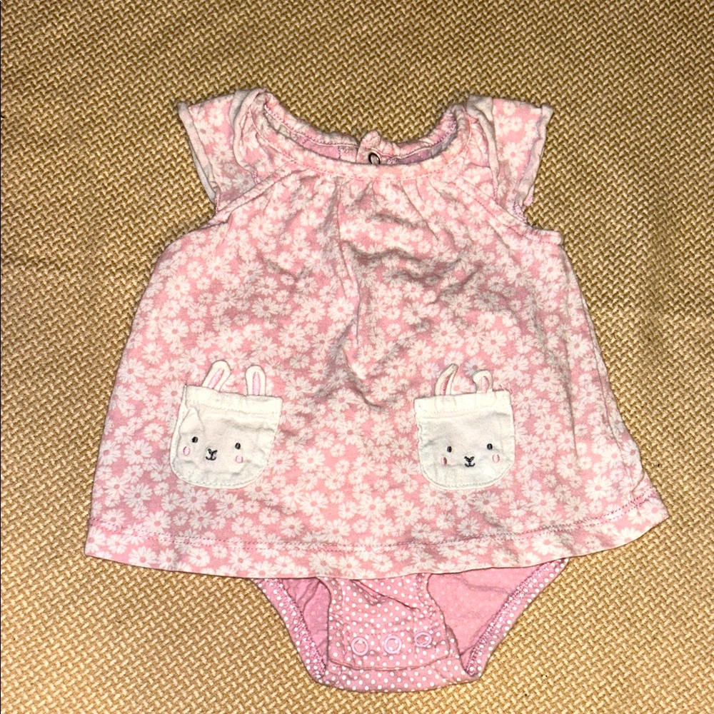 Carter's Pink Floral Diaper Cover with Bunny Pockets
